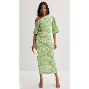 Bernadette Bowery Green floral Off the shoulder Dress Size 40